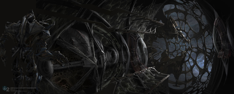 Illustration for article titled A Haunting Alien Cathedral, From Transformers 2 Concept Art
